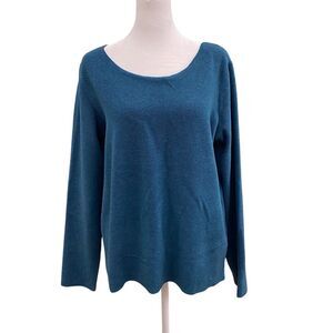 Henriette Steffensen Copenhagen Sweater Womens Medium Blue Fleece Hygge Coastal